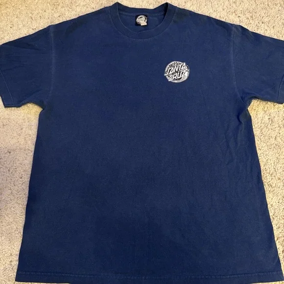 Santa Cruz Skateboards Mermaid & Castle Dot Blue T-shirt XL - Picture 3 of 7